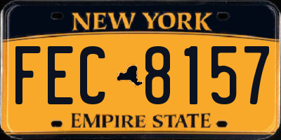 NY license plate FEC8157