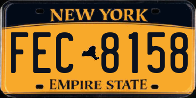 NY license plate FEC8158