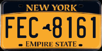 NY license plate FEC8161