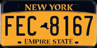NY license plate FEC8167