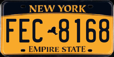 NY license plate FEC8168