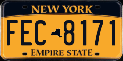 NY license plate FEC8171
