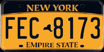 NY license plate FEC8173