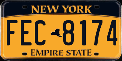 NY license plate FEC8174