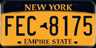 NY license plate FEC8175