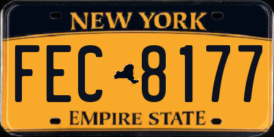 NY license plate FEC8177
