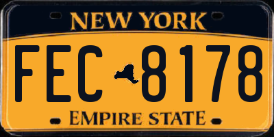NY license plate FEC8178