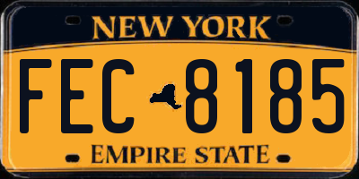 NY license plate FEC8185