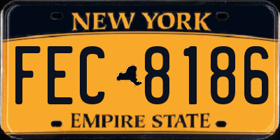 NY license plate FEC8186