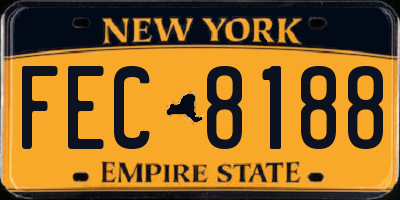 NY license plate FEC8188