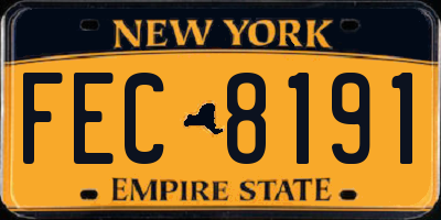 NY license plate FEC8191
