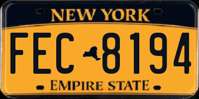 NY license plate FEC8194