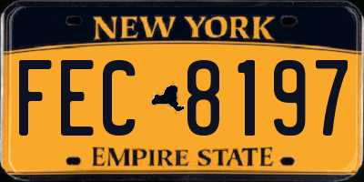 NY license plate FEC8197