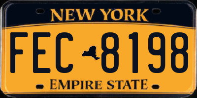 NY license plate FEC8198