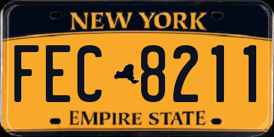 NY license plate FEC8211