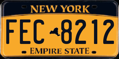 NY license plate FEC8212