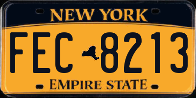 NY license plate FEC8213