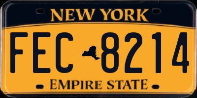 NY license plate FEC8214
