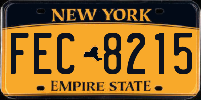 NY license plate FEC8215