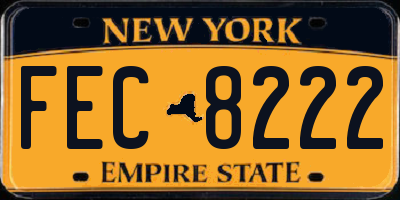NY license plate FEC8222