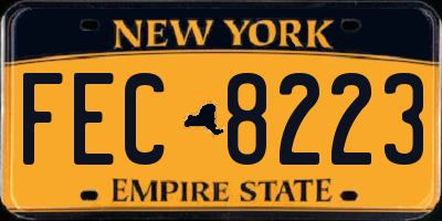 NY license plate FEC8223