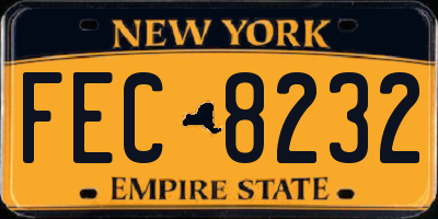 NY license plate FEC8232