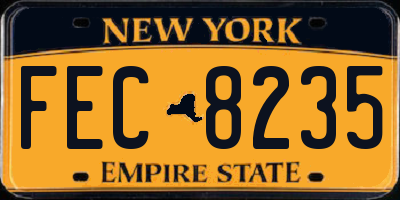NY license plate FEC8235