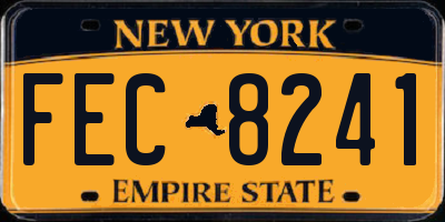 NY license plate FEC8241