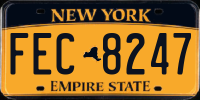 NY license plate FEC8247