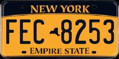 NY license plate FEC8253
