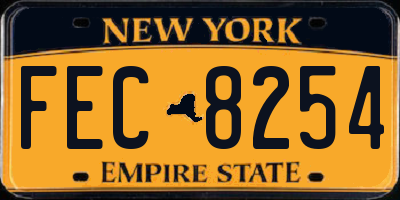 NY license plate FEC8254