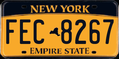 NY license plate FEC8267