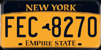 NY license plate FEC8270