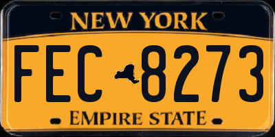 NY license plate FEC8273