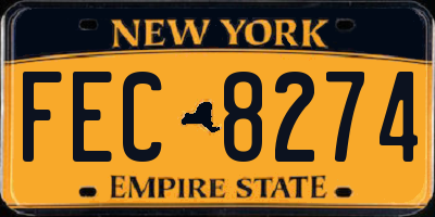 NY license plate FEC8274