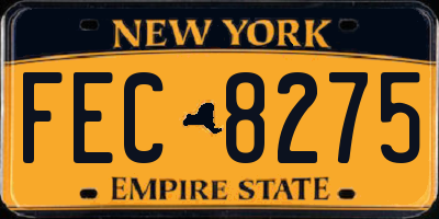 NY license plate FEC8275