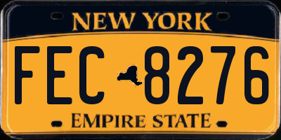 NY license plate FEC8276