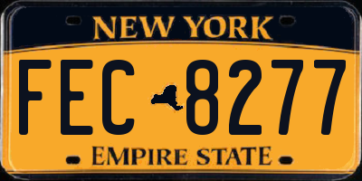 NY license plate FEC8277