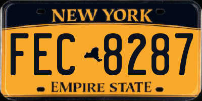 NY license plate FEC8287
