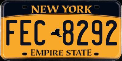 NY license plate FEC8292