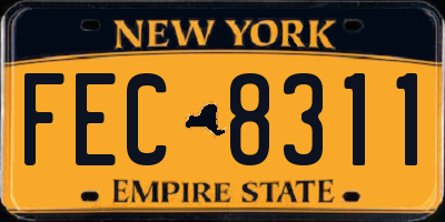 NY license plate FEC8311