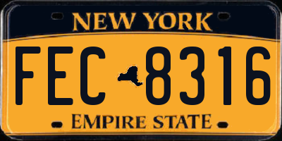 NY license plate FEC8316
