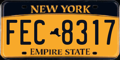 NY license plate FEC8317