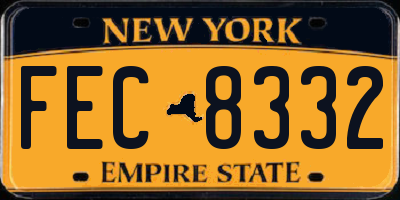 NY license plate FEC8332