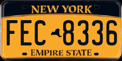 NY license plate FEC8336
