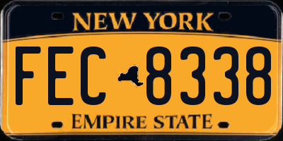 NY license plate FEC8338