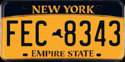 NY license plate FEC8343