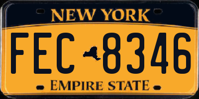 NY license plate FEC8346