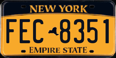 NY license plate FEC8351