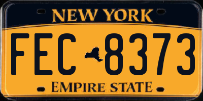 NY license plate FEC8373